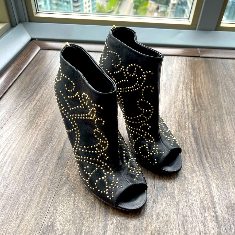 Sergio Rossi peep toe studded bootie - LIKE NEW